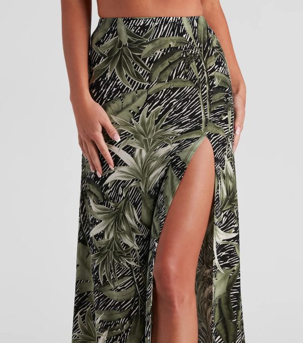 Cali Palms Tropical Slit Maxi Skirt - Image 4