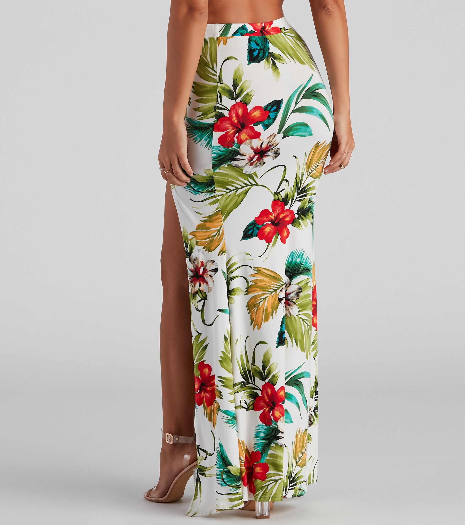 Tropical Glam Floral Maxi Skirt - Image 3
