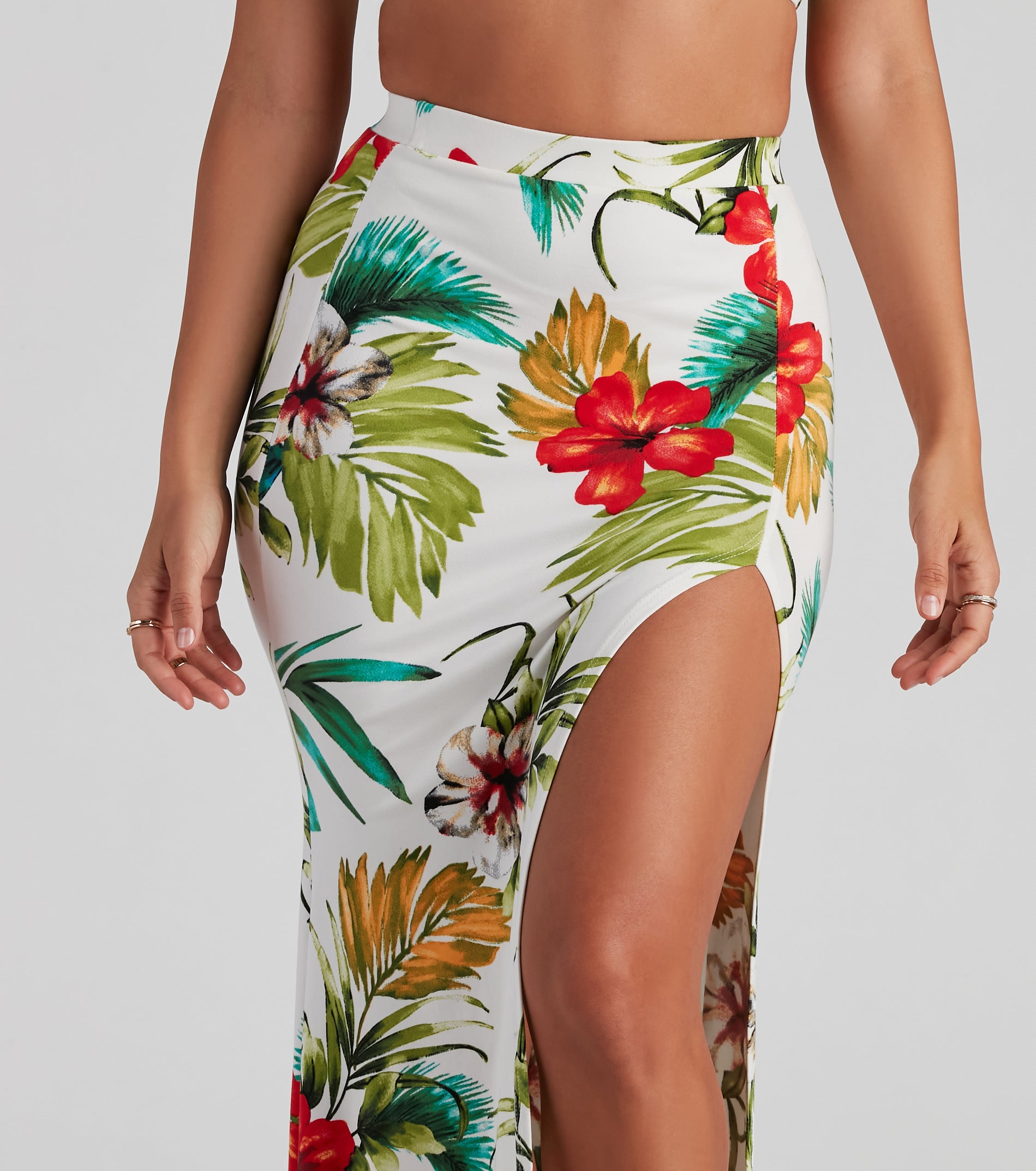 Tropical Glam Floral Maxi Skirt - Image 4