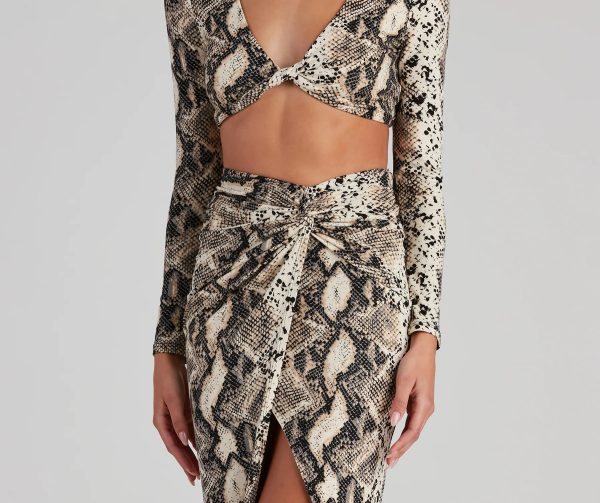 See Ya Later Snake Twist Midi Skirt - Image 4