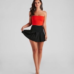 Cheer Squad Ponte Pleated Mini Skirt