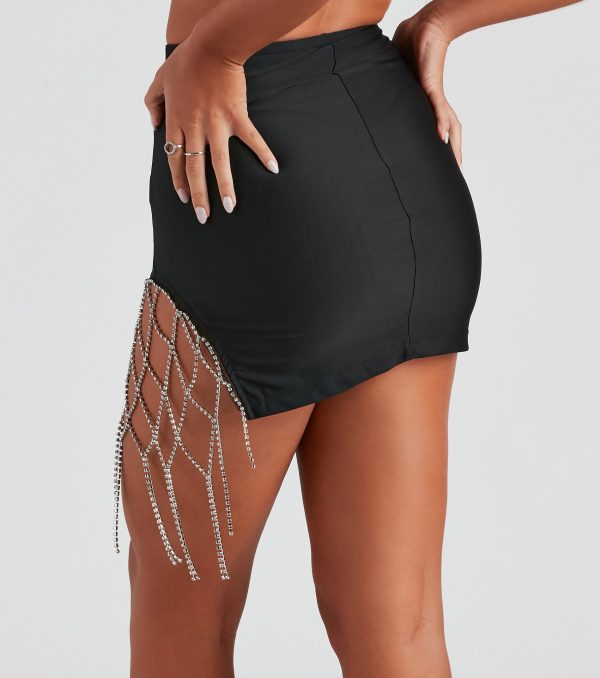 Glam Catch Rhinestone Mini Skirt - Image 3