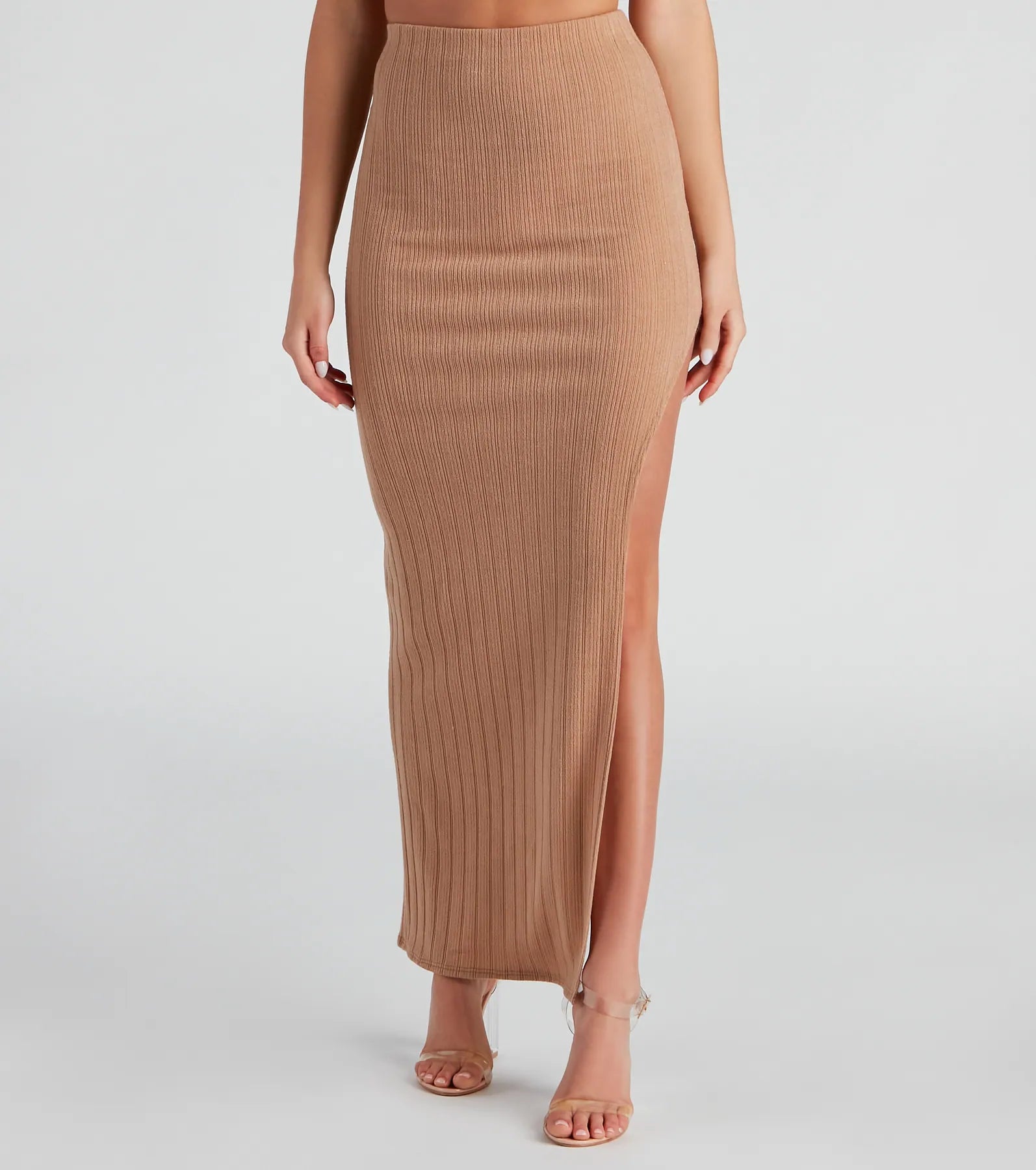 Knit Alone Slit Maxi Skirt - Image 2
