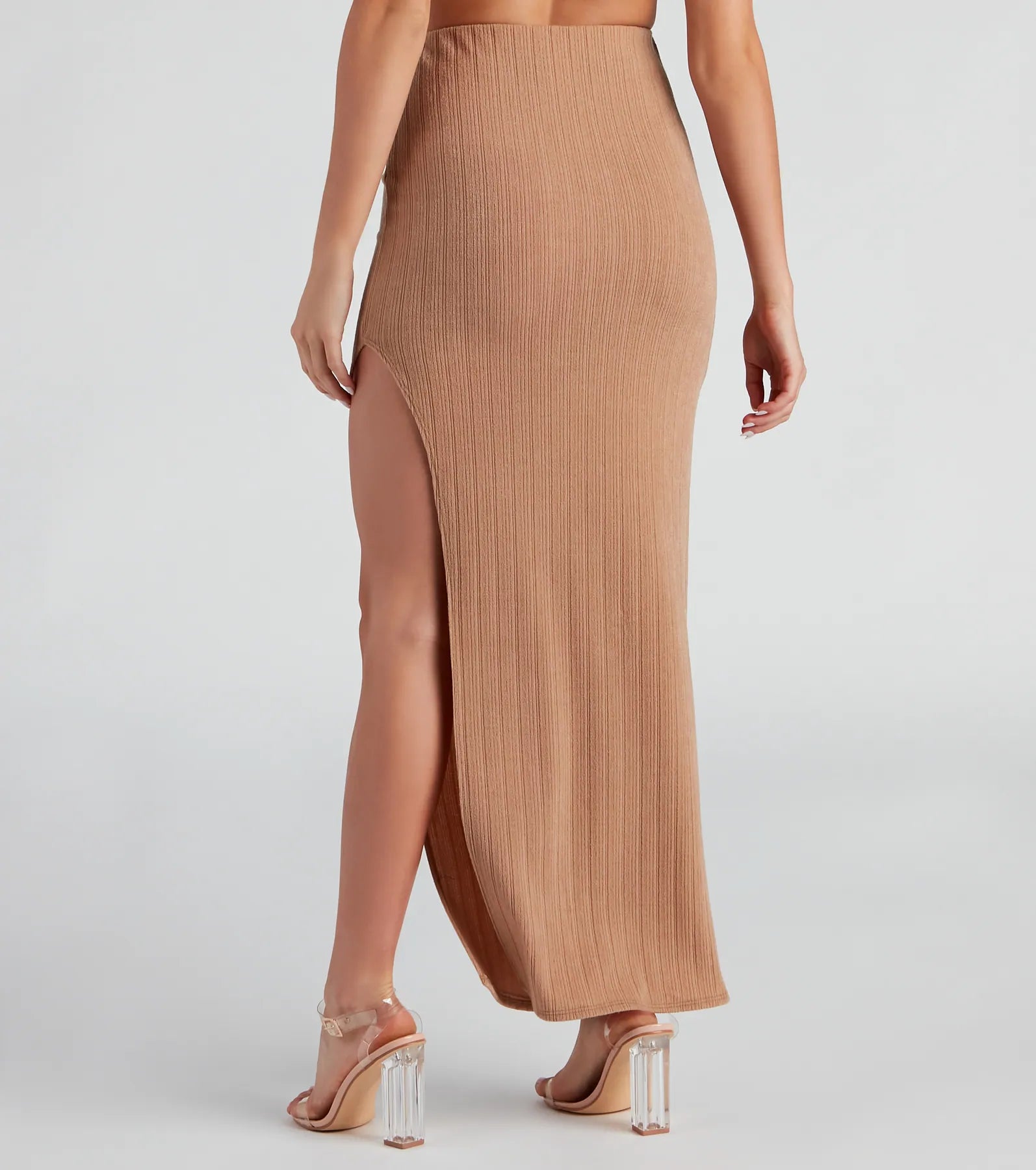 Knit Alone Slit Maxi Skirt - Image 3