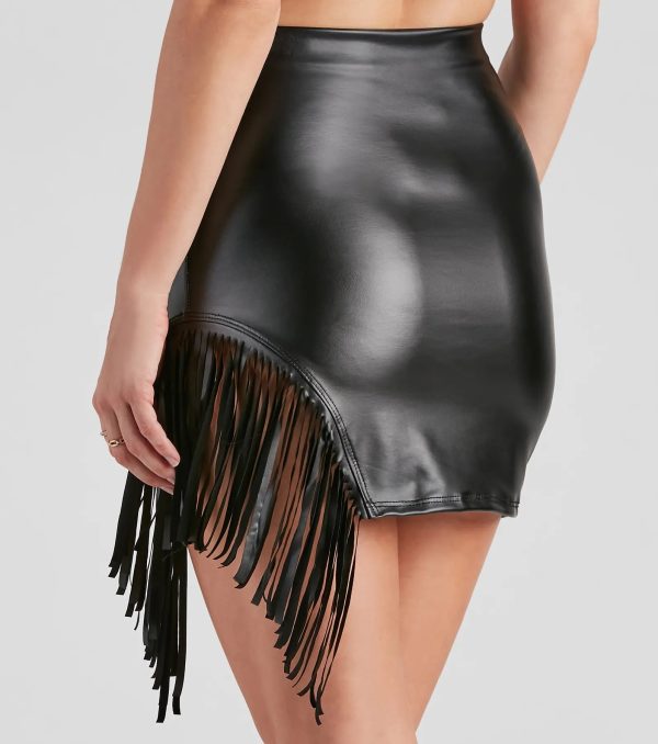 Fringe Dreams Faux Leather Mini Skirt - Image 2