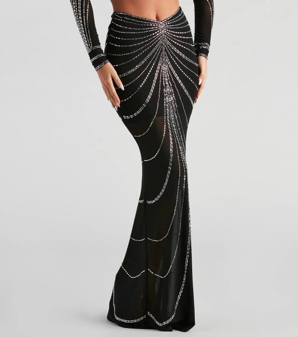 Wrapped In Rhinestone Maxi Skirt - Image 9
