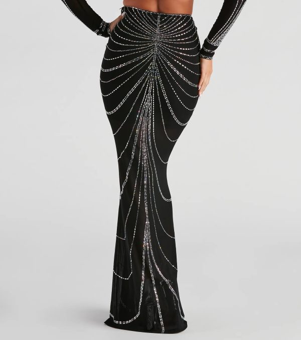 Wrapped In Rhinestone Maxi Skirt - Image 10