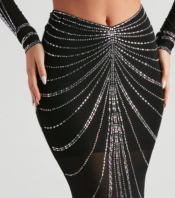 Wrapped In Rhinestone Maxi Skirt - Image 12