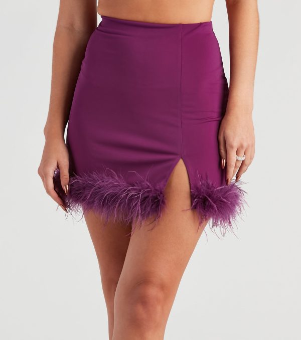 Upscale Diva Marabou Mini Skirt - Image 3
