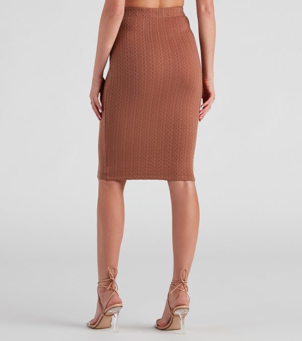 Cabin Cable Knit Midi Skirt - Image 7