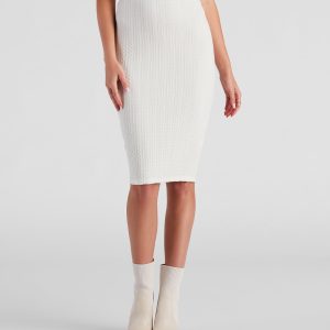Cabin Cable Knit Midi Skirt