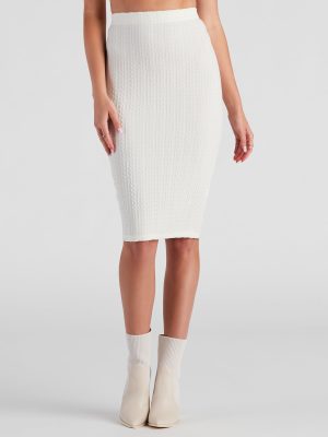 Cabin Cable Knit Midi Skirt