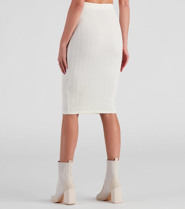 Cabin Cable Knit Midi Skirt - Image 3