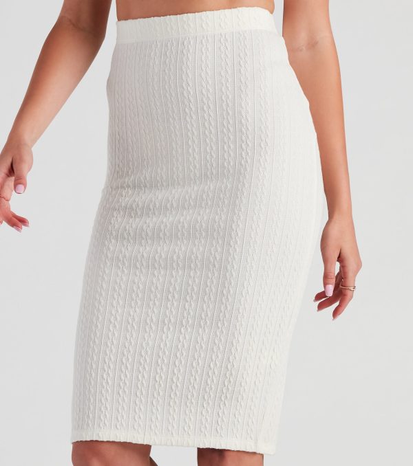 Cabin Cable Knit Midi Skirt - Image 4