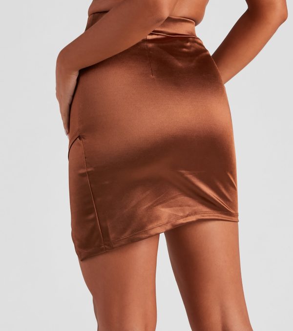 A Night In Satin Wrap Mini Skirt - Image 3
