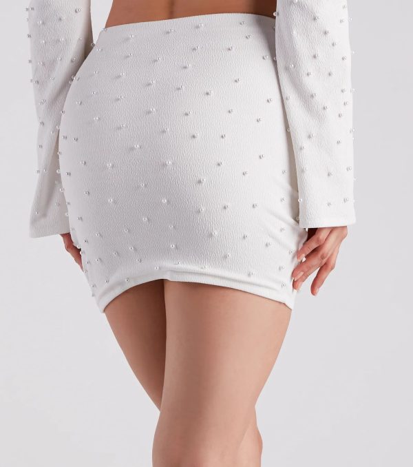 Oh My Pearl Faux Wrap Mini Skirt - Image 3