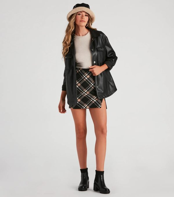 Seasonal Plaid Crepe Mini Skirt - Image 7