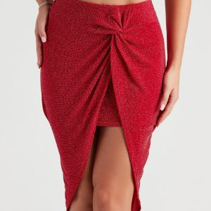 So Chic Glitter Knit Midi Skirt