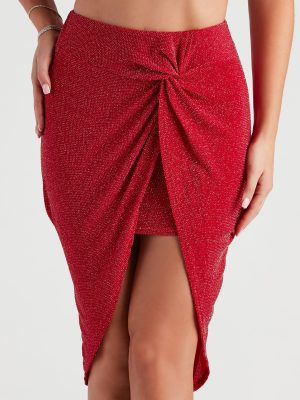 So Chic Glitter Knit Midi Skirt