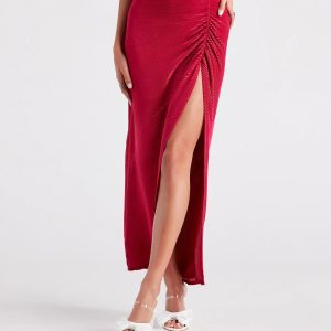 Always Impressed Satin Pleated Maxi Skirt
