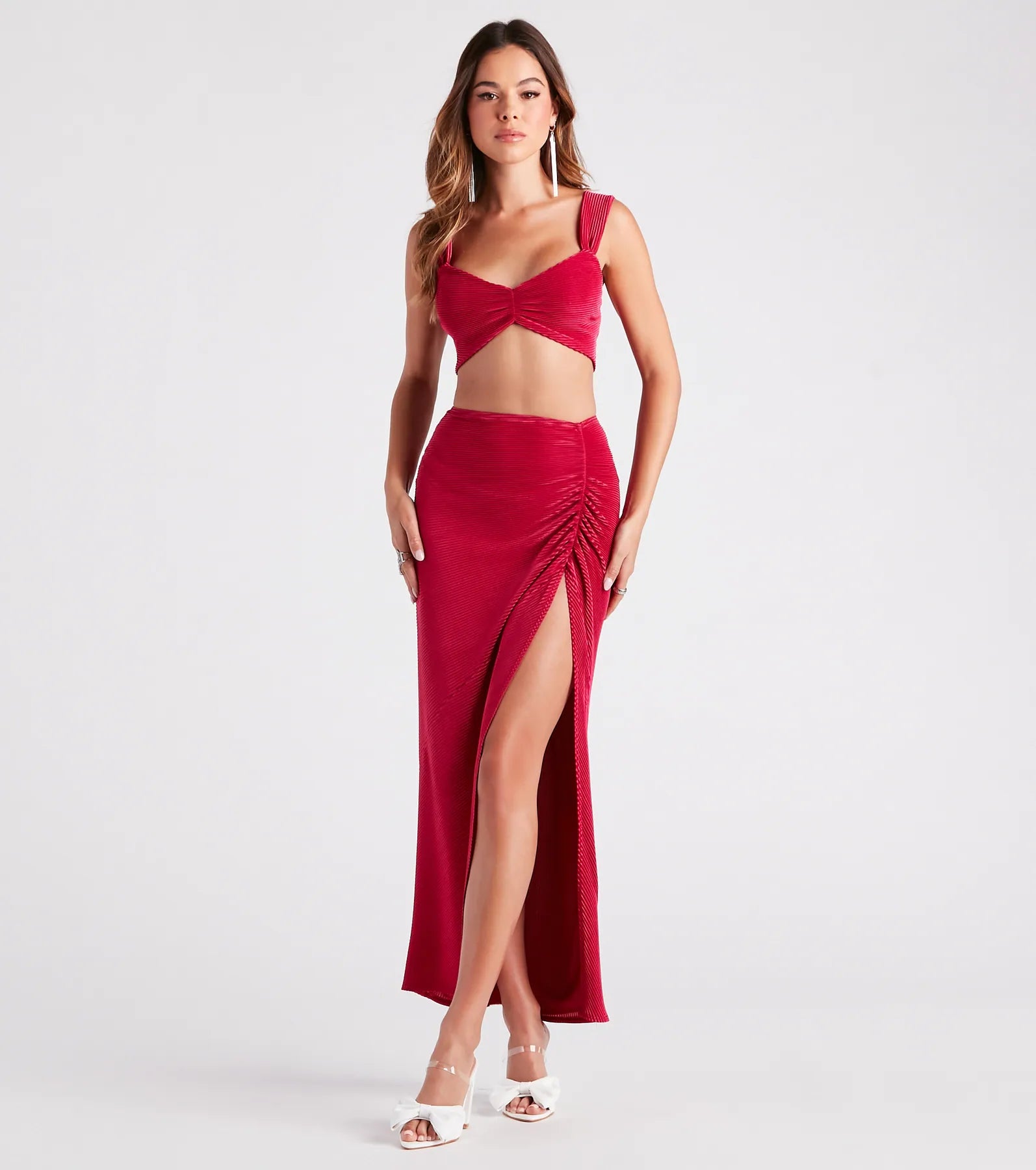Always Impressed Satin Pleated Maxi Skirt - Image 2
