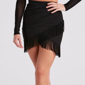 Fabulous In Fringe Mini Skirt