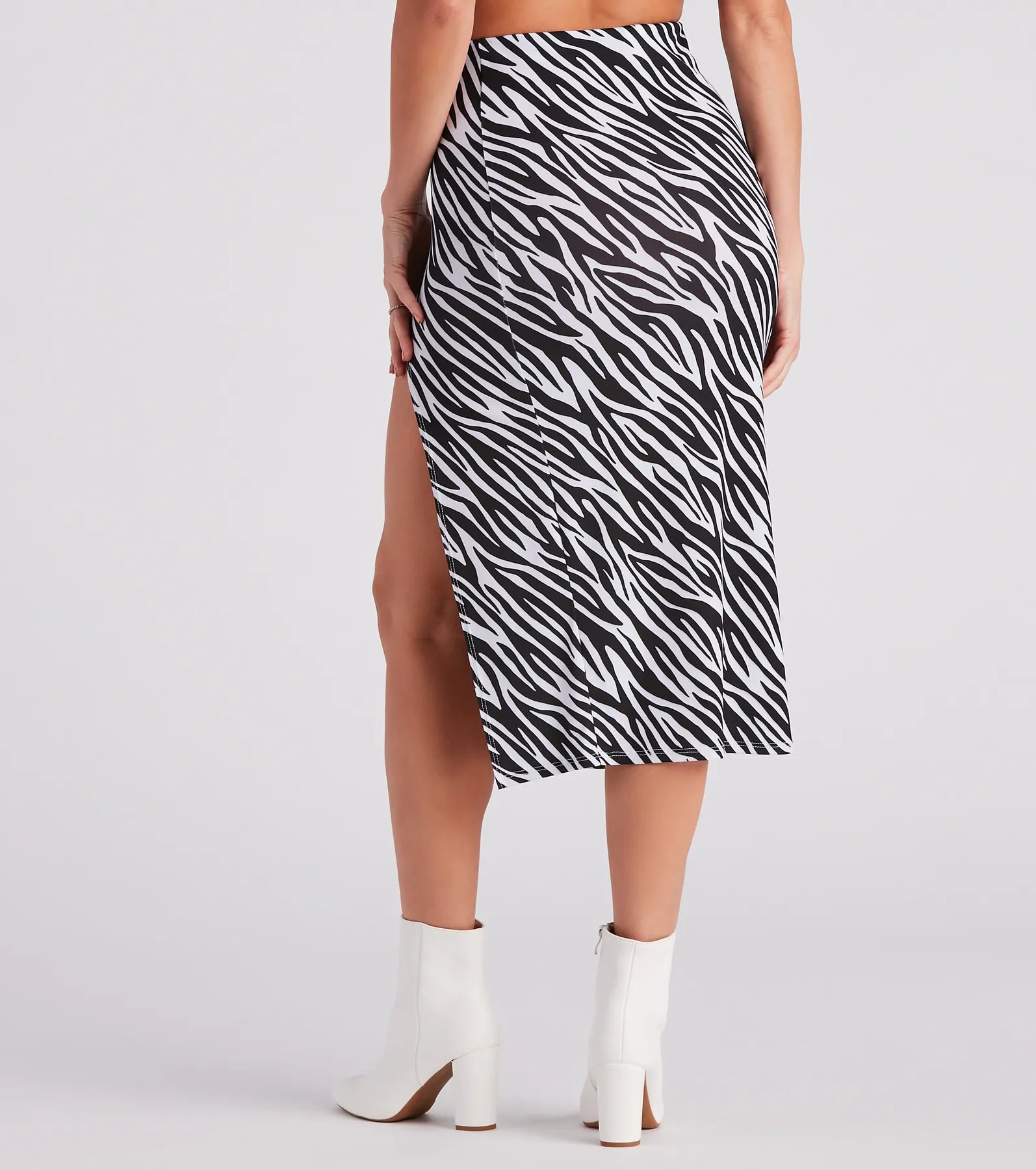 Wild Style Zebra Print Midi Skirt - Image 3