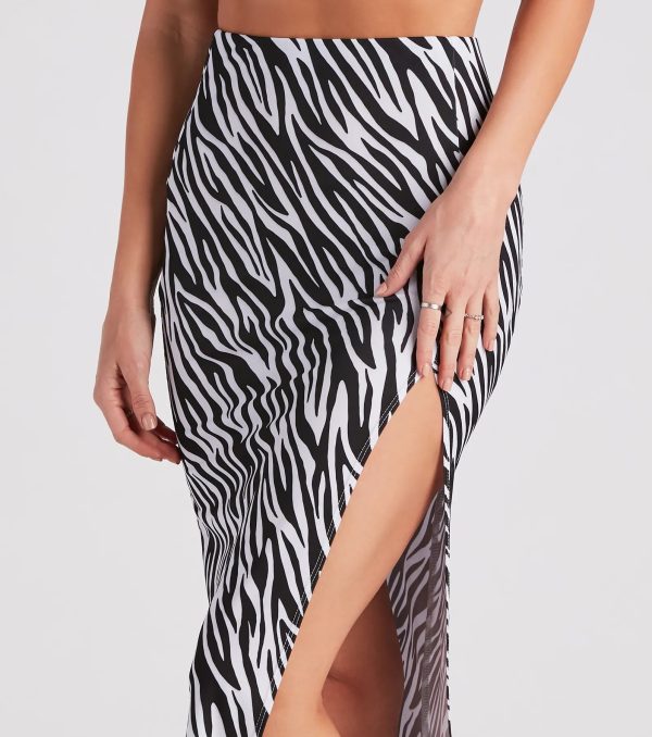 Wild Style Zebra Print Midi Skirt - Image 4