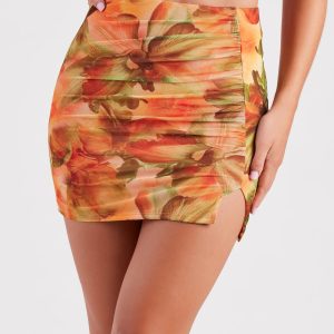 Artsy Blooms Floral Mini Skirt