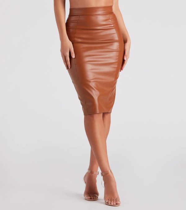 Business Babe Faux Leather Skirt