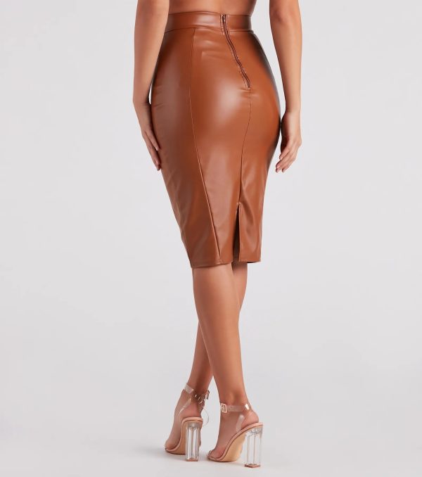 Business Babe Faux Leather Skirt - Image 2