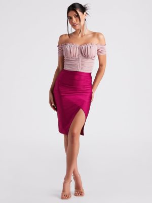 Perfect Compliment Satin Midi Skirt