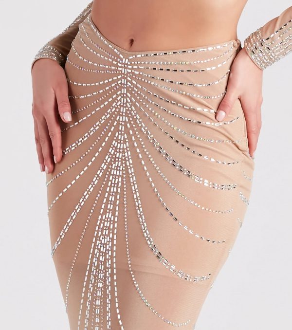 Wrapped In Rhinestone Maxi Skirt - Image 4