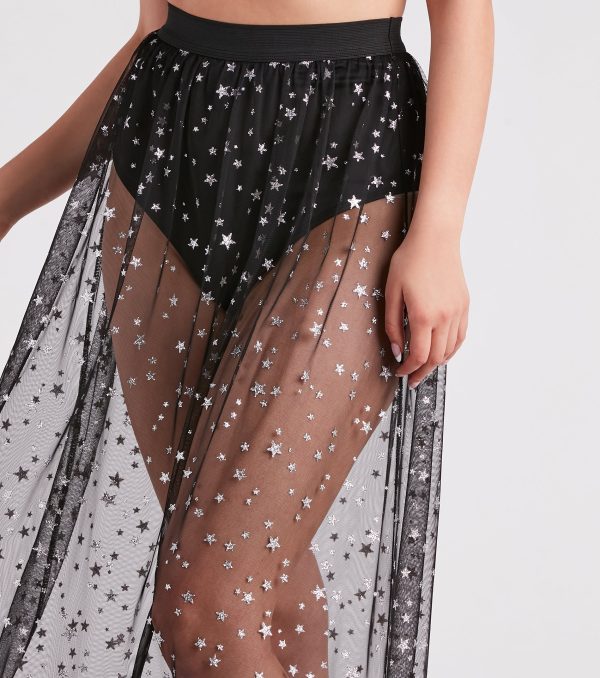 Starry-Eyed Sheer Mesh Maxi Skirt - Image 4