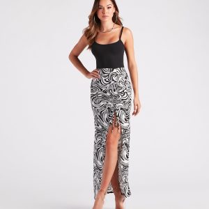 Standout In Style Swirl Print Maxi Skirt