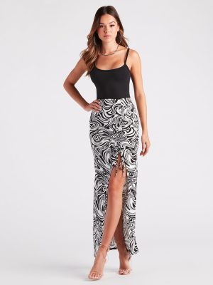 Standout In Style Swirl Print Maxi Skirt