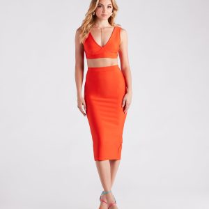 Meet Your Match Bandage Midi Skirt