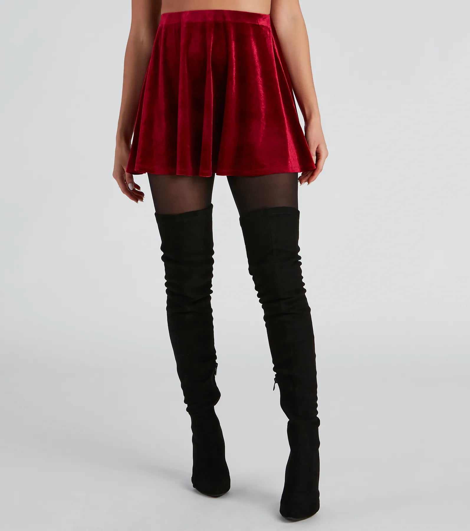 Ready To Twirl Velvet Skater Skirt - Image 2
