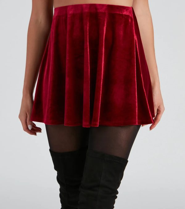 Ready To Twirl Velvet Skater Skirt - Image 4
