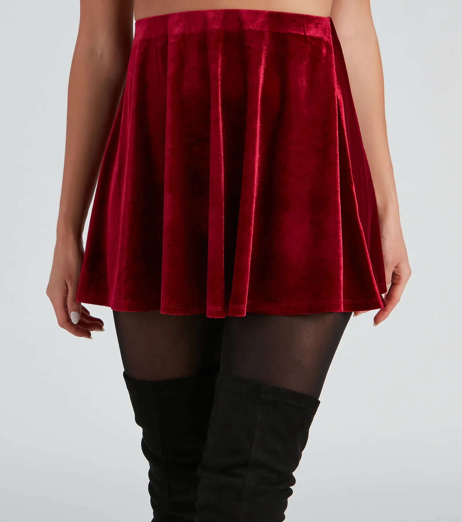 Ready To Twirl Velvet Skater Skirt - Image 4
