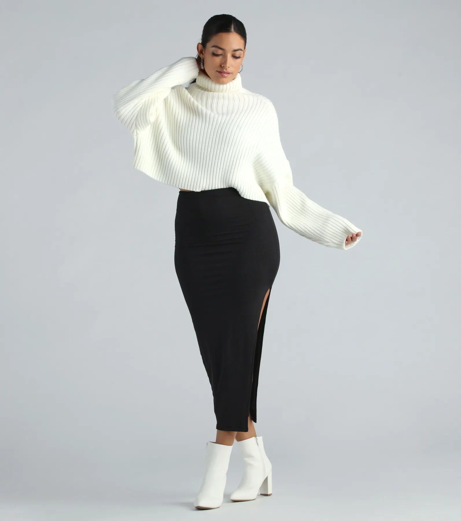 Show Off Your Curves Smooth Knit Midi Skirt - Image 2