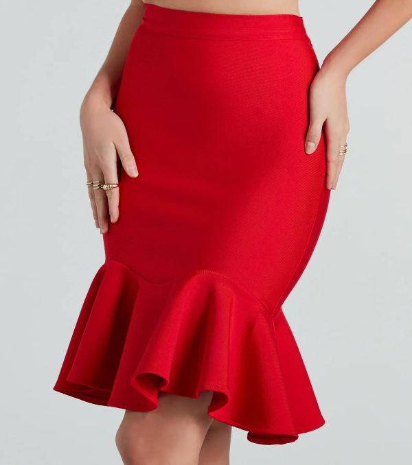 Sealed With A Kiss Bandage Midi Skirt - Image 4