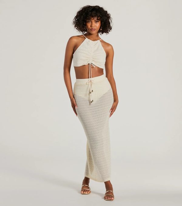 Sunny Chic High Slit Crochet Maxi Skirt - Image 5