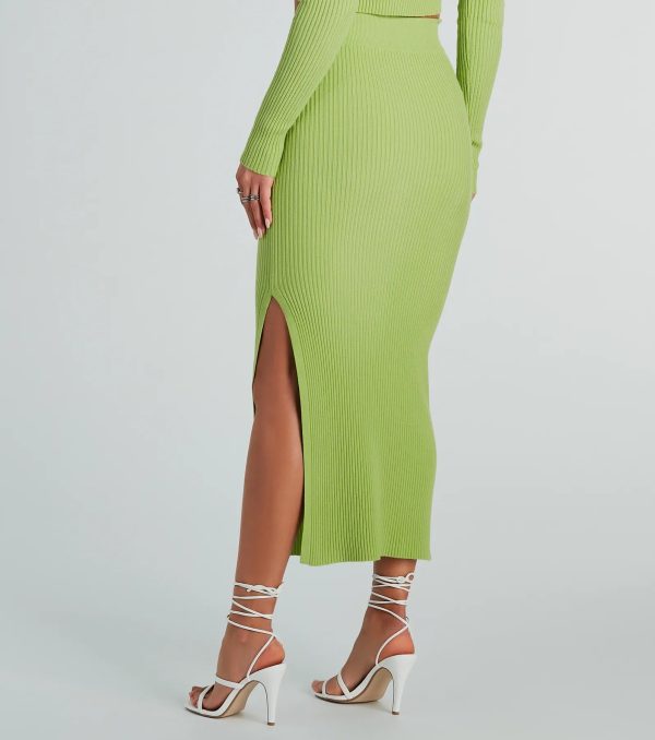 Twice The Love Rib Knit Midi Skirt - Image 3