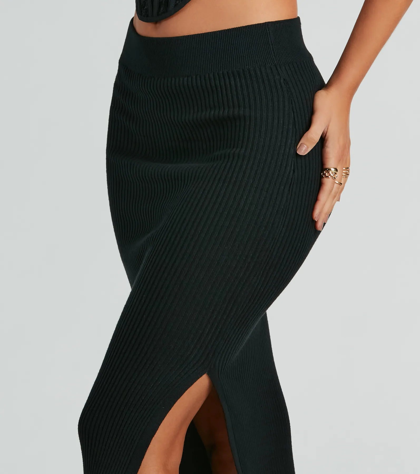 Twice The Love Rib Knit Midi Skirt - Image 8