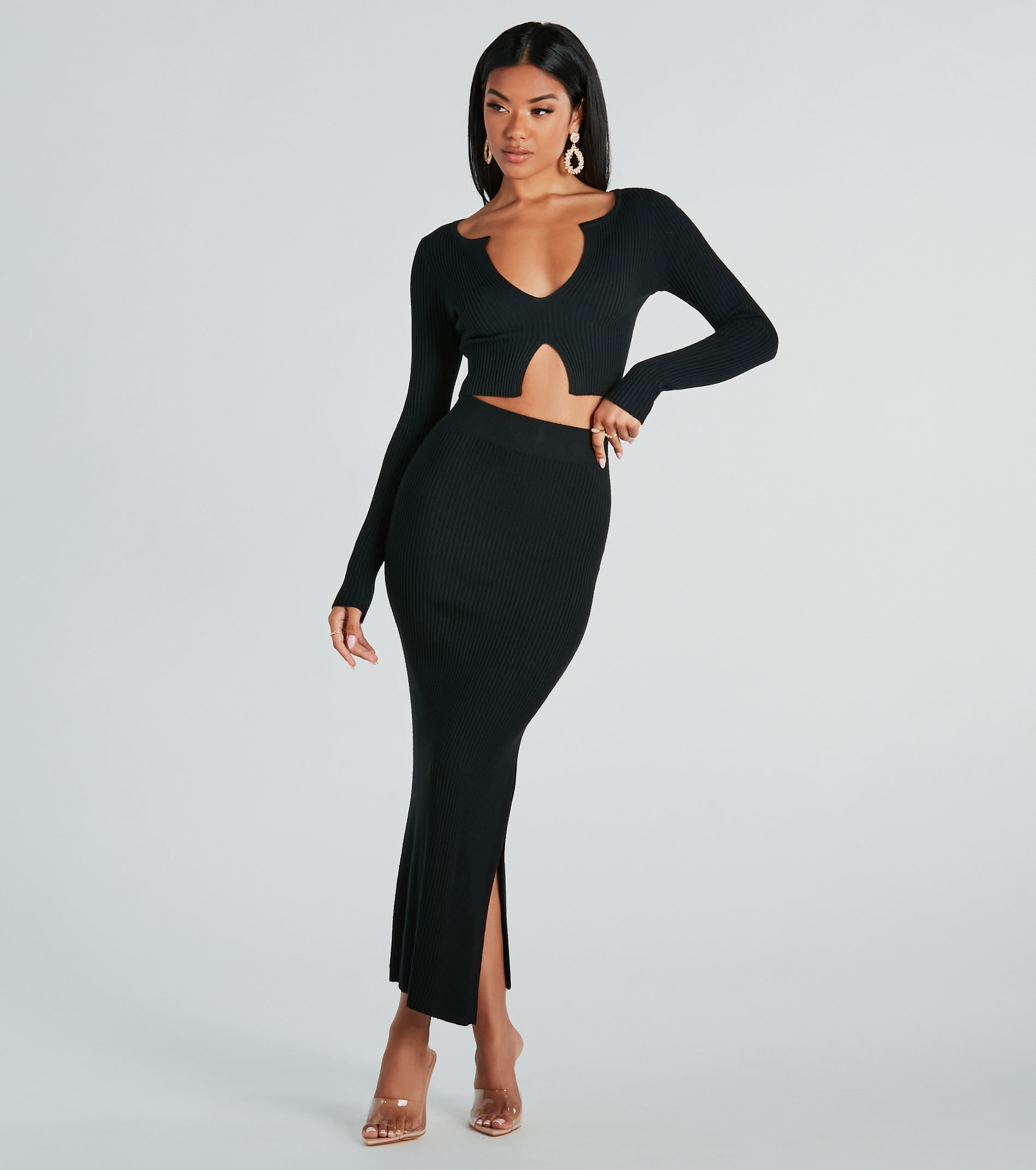 Twice The Love Rib Knit Midi Skirt - Image 9