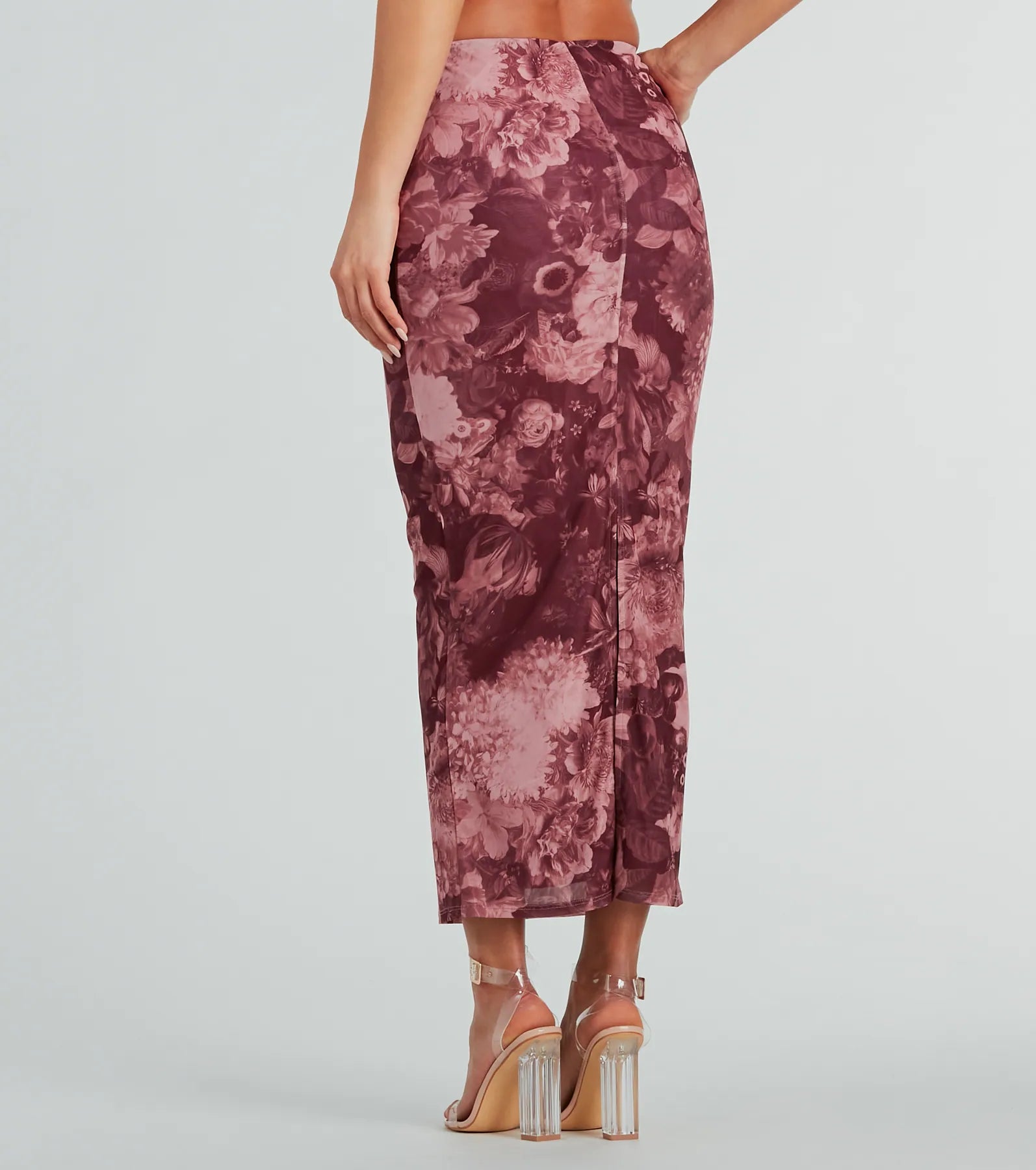 Stroll The Garden Mesh Floral Maxi Skirt - Image 3