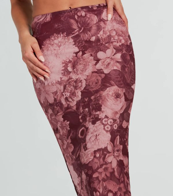 Stroll The Garden Mesh Floral Maxi Skirt - Image 4