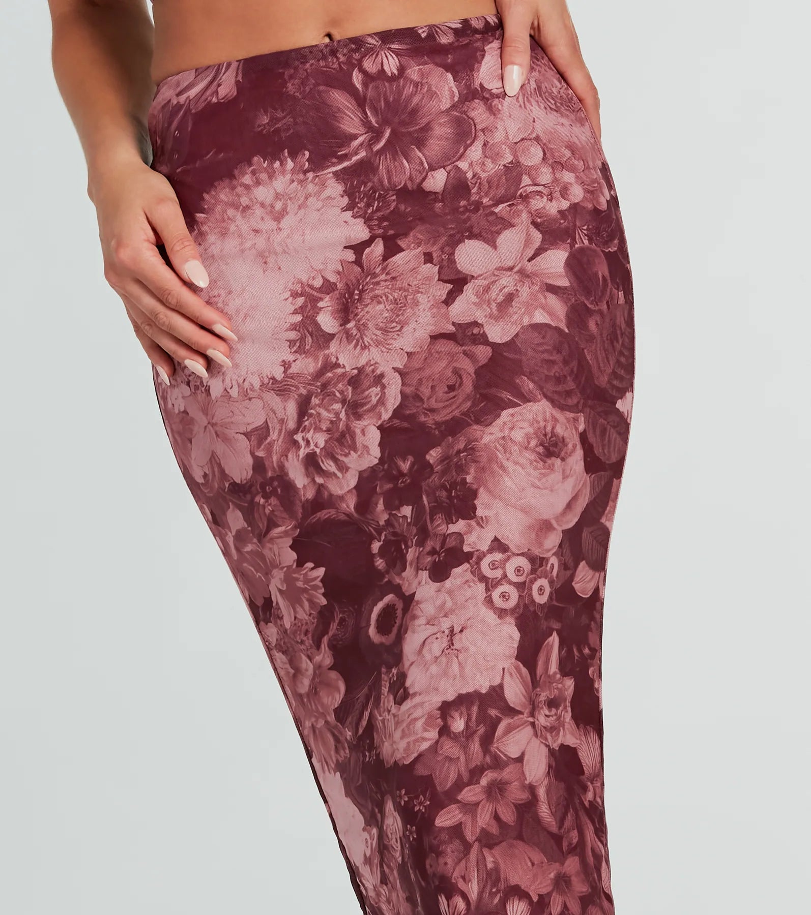 Stroll The Garden Mesh Floral Maxi Skirt - Image 4