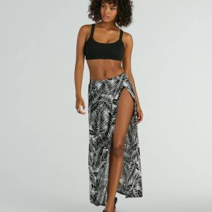 Tropical Vibes High Slit Wrap Maxi Skirt